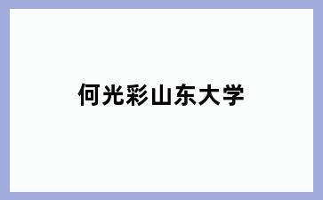 何光彩山东大学