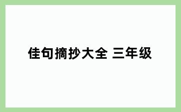 佳句摘抄大全 三年级