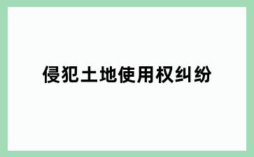 侵犯土地使用权纠纷
