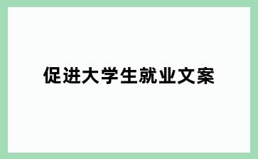 促进大学生就业文案