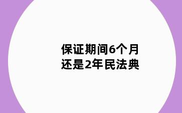 保证期间6个月还是2年民法典