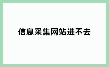 信息采集网站进不去