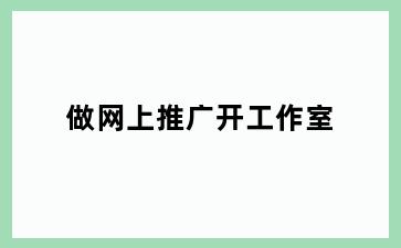 做网上推广开工作室