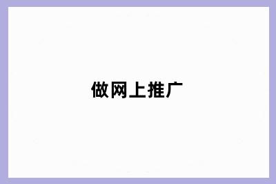 做网上推广