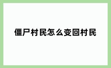 僵尸村民怎么变回村民