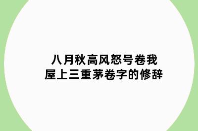 八月秋高风怒号卷我屋上三重茅卷字的修辞