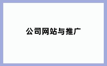 公司网站与推广