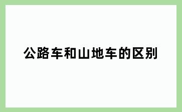 公路车和山地车的区别