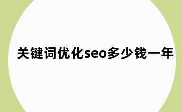 关键词优化seo多少钱一年