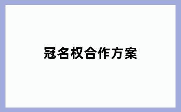 冠名权合作方案