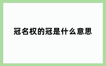 冠名权的冠是什么意思