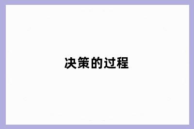 决策的过程