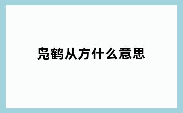 凫鹤从方什么意思
