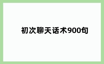 初次聊天话术900句