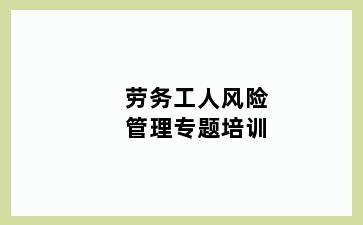 劳务工人风险管理专题培训
