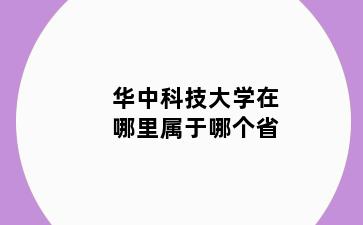 华中科技大学在哪里属于哪个省