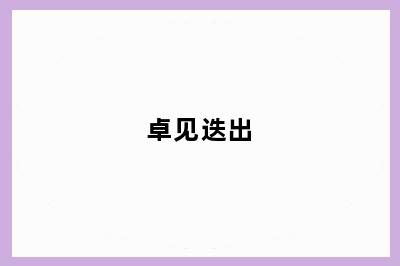 卓见迭出