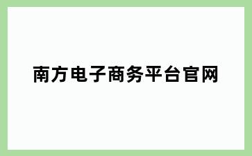 南方电子商务平台官网