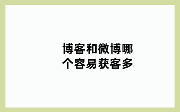 博客和微博哪个容易获客多