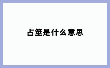占筮是什么意思