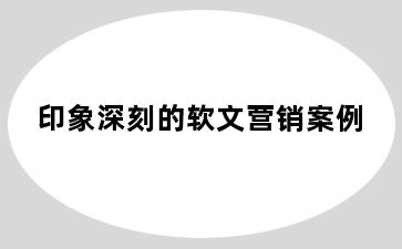 印象深刻的软文营销案例