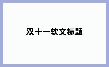 双十一软文标题