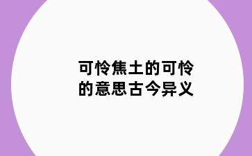 可怜焦土的可怜的意思古今异义