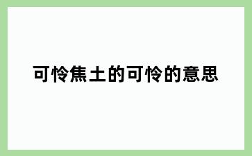 可怜焦土的可怜的意思
