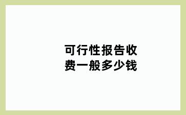 可行性报告收费一般多少钱