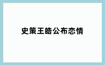 史策王皓公布恋情