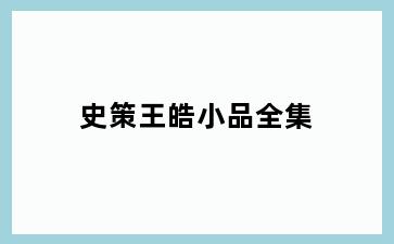 史策王皓小品全集