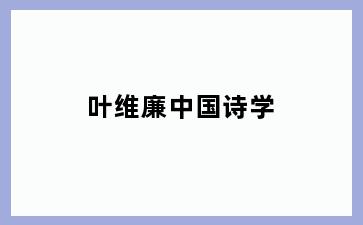 叶维廉中国诗学