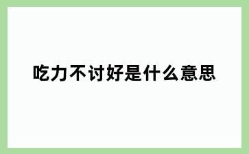 吃力不讨好是什么意思