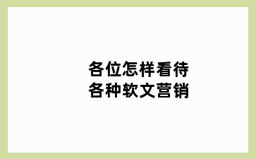 各位怎样看待各种软文营销