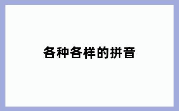 各种各样的拼音