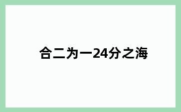 合二为一24分之海