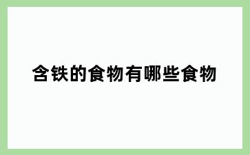 含铁的食物有哪些食物