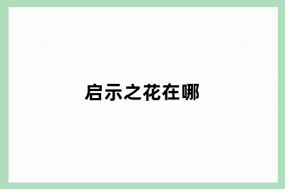 启示之花在哪