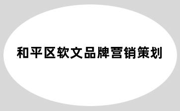 和平区软文品牌营销策划