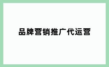 品牌营销推广代运营