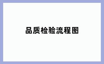 品质检验流程图