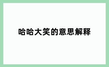 哈哈大笑的意思解释