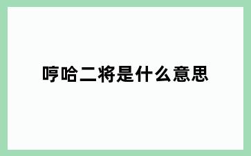 哼哈二将是什么意思