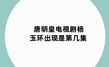 唐明皇电视剧杨玉环出现是第几集