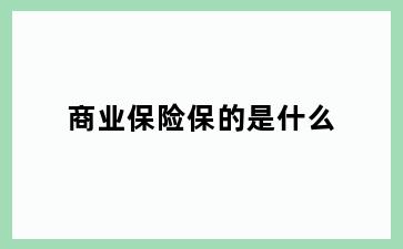 商业保险保的是什么