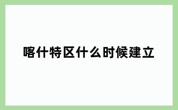 喀什特区什么时候建立