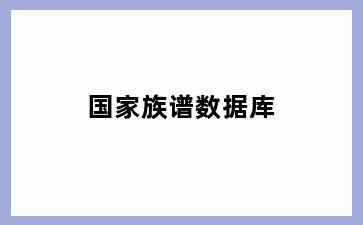 国家族谱数据库