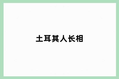 土耳其人长相