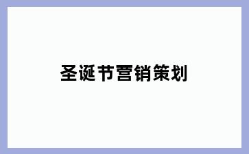 圣诞节营销策划