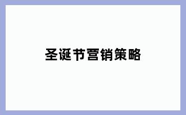 圣诞节营销策略